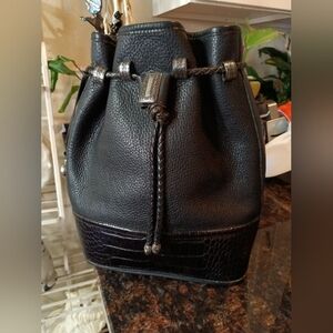 Brighton vintage bucket straw string backpack bag